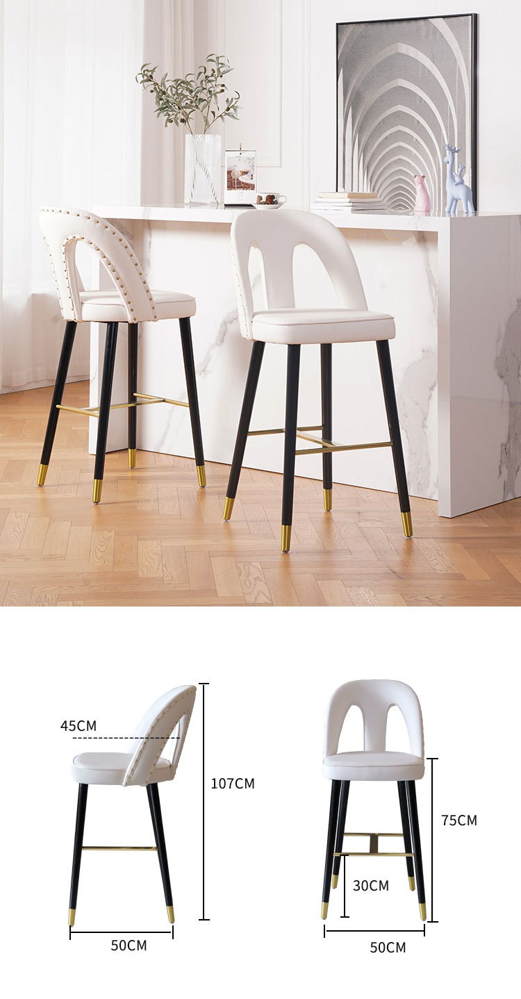 Ghế quầy bar tựa lưng bọc da cao cấp JX713 4