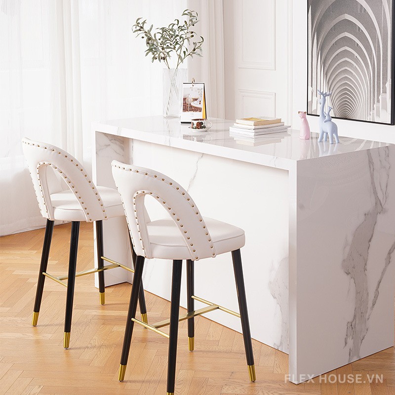 Ghế quầy bar tựa lưng bọc da cao cấp JX713 1