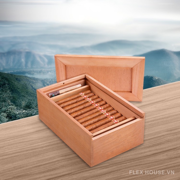 Hộp đựng cigar gỗ nguyên khối sang trọng CGL740 4