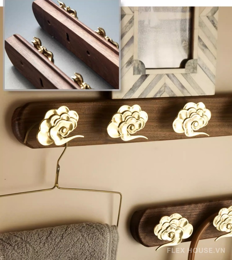 Móc quần áo đồng thau decor đám mây sáng tạo AS5352 8