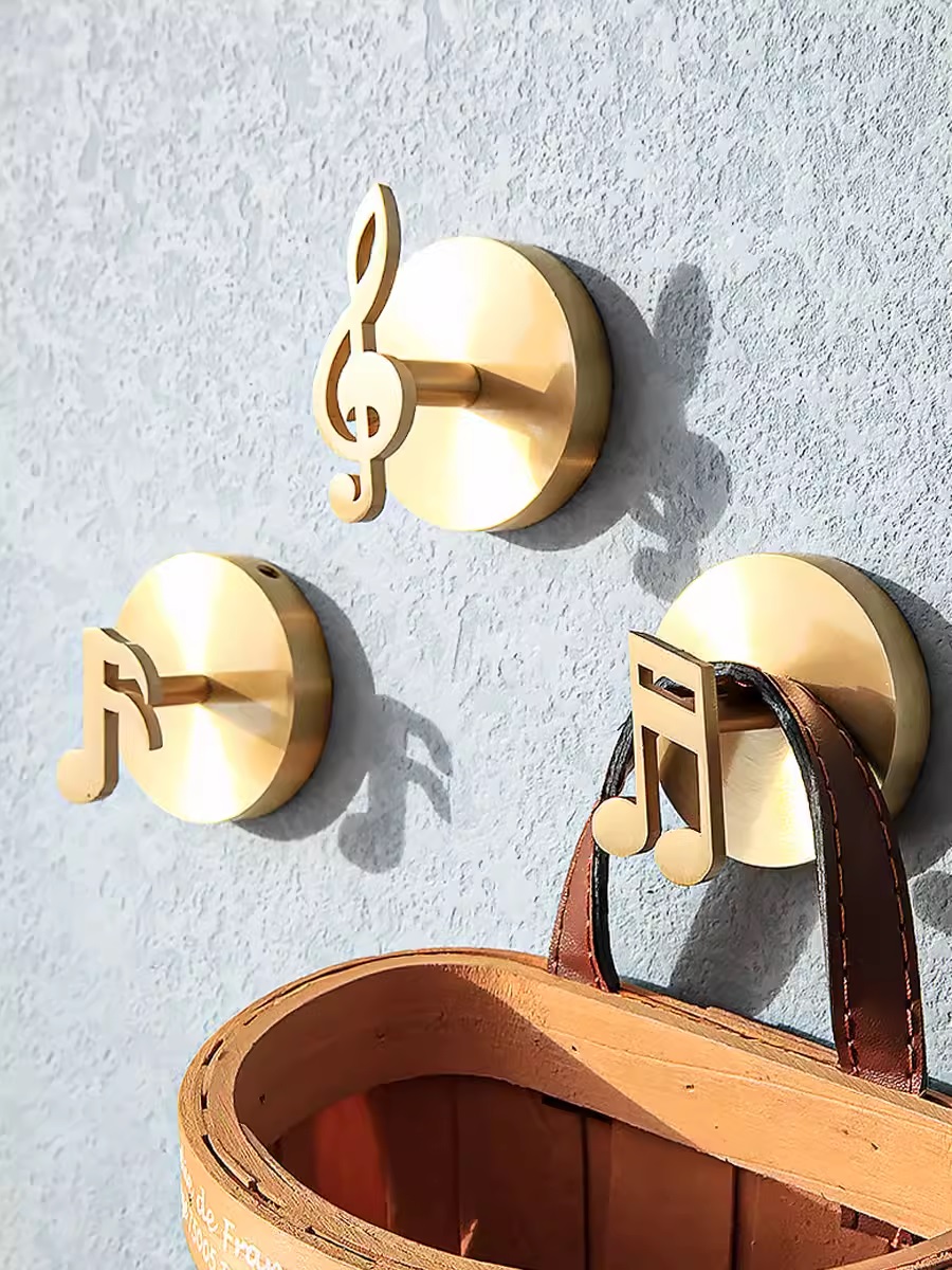 Móc treo áo đồng thau decor nốt nhạc độc đáo AS0824 6