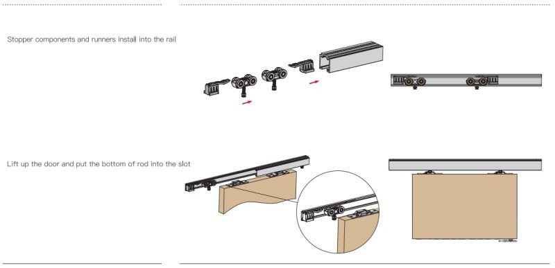 Phụ kiện bánh xe cửa lùa cho cửa gỗ 100kg Taura T903B 10