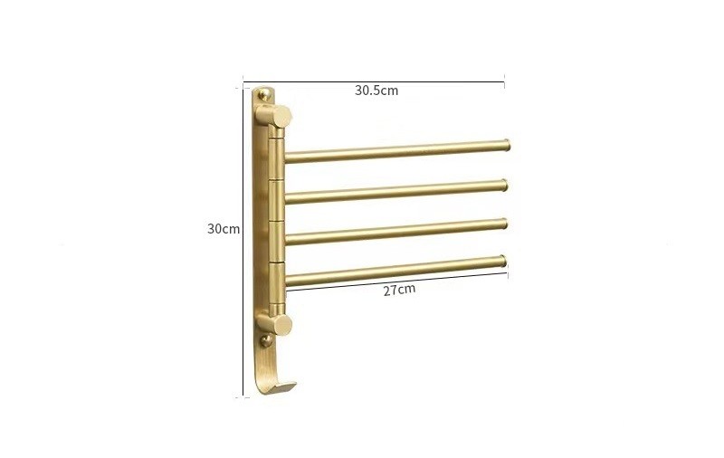 Thanh treo khăn bằng đồng xoay 180 độ tiện lợi AW0143 7