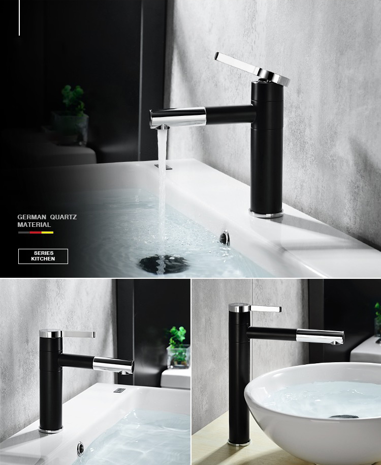 Vòi chậu lavabo nóng lạnh hiện đại bằng đồng DL6025 5