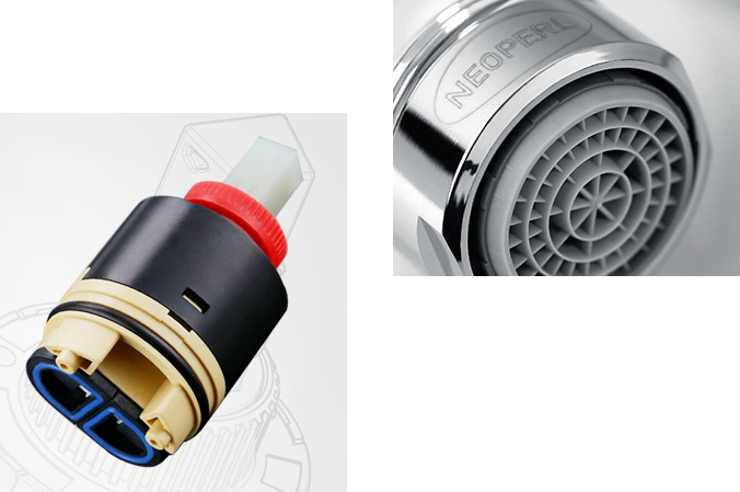 Vòi chậu lavabo nóng lạnh hiện đại bằng đồng DL6025 13