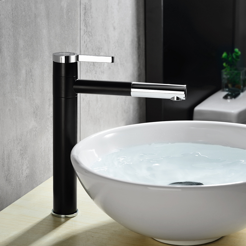 Vòi chậu lavabo nóng lạnh hiện đại bằng đồng DL6025 9