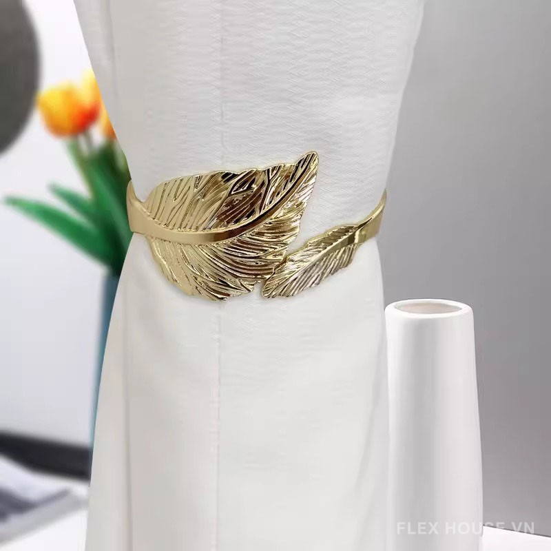 Đai cài rèm kim loại hình cặp lá sang trọng FSH4370 9