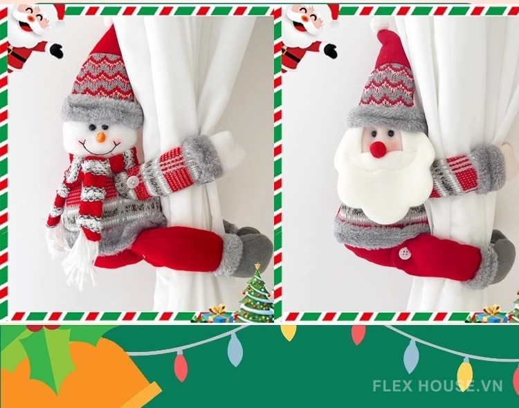 Dây buộc rèm hình người tuyết và ông già Noel FSH142 4