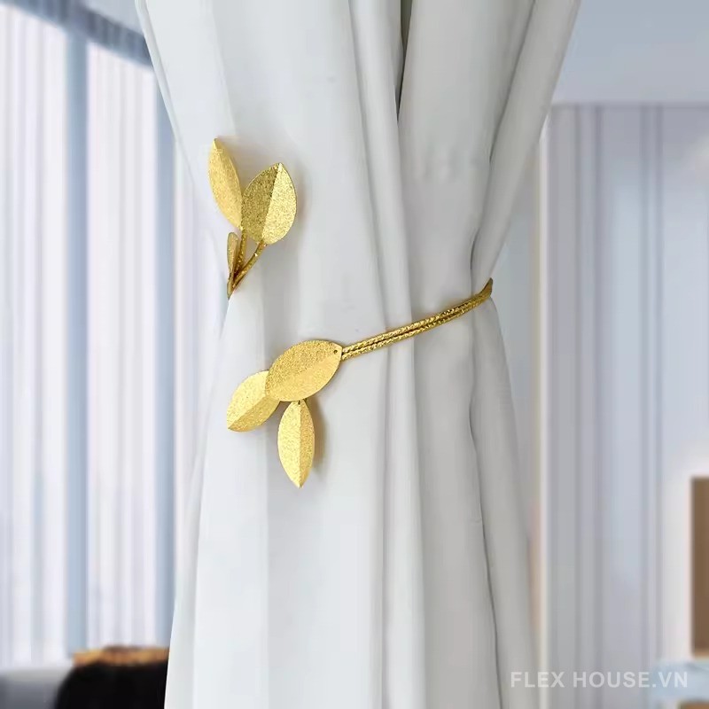 Dây buộc rèm kim loại decor hình nhánh lá FSH619 4
