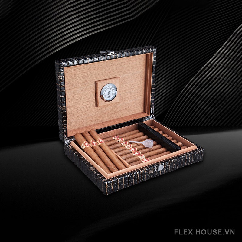 Hộp bảo quản cigar họa tiết cá sấu độc đáo CGL5995 5