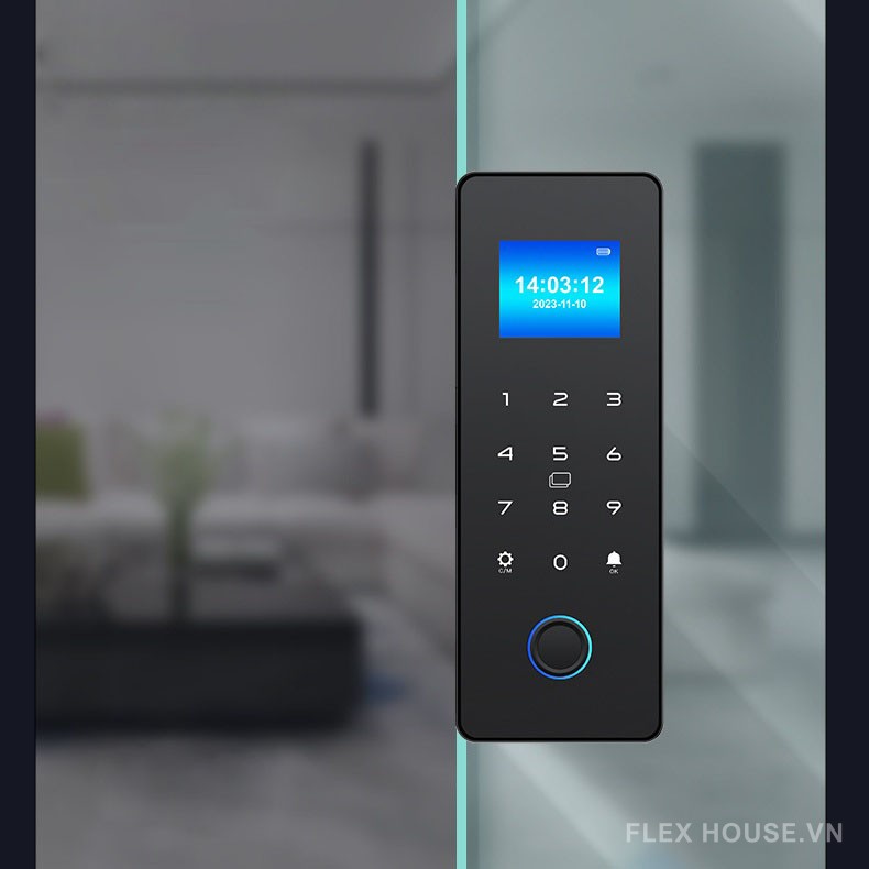 Khóa cửa kính thông minh nhận dạng vân tay YK100 6