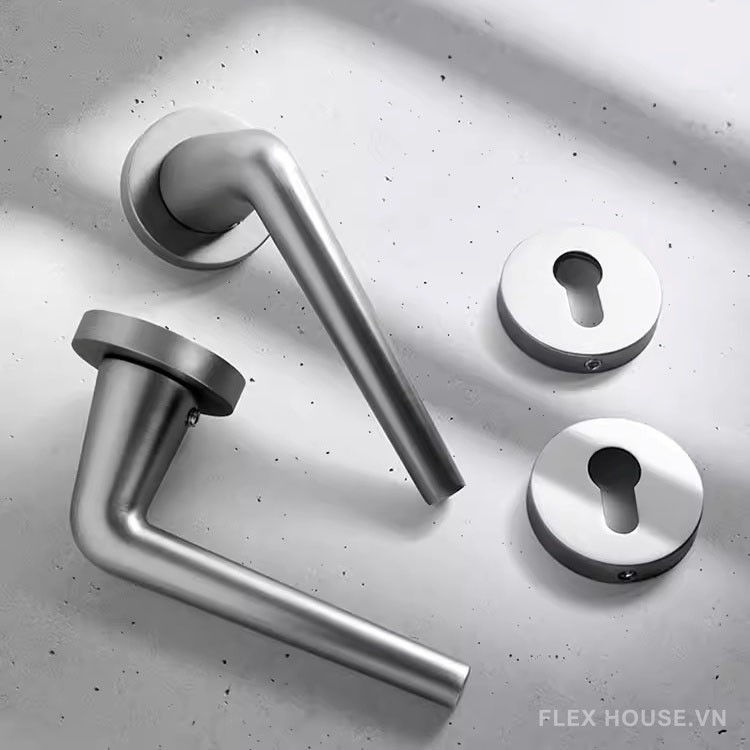 Khóa cửa phòng hợp kim kiểu Bắc Âu màu Niken KB749 5