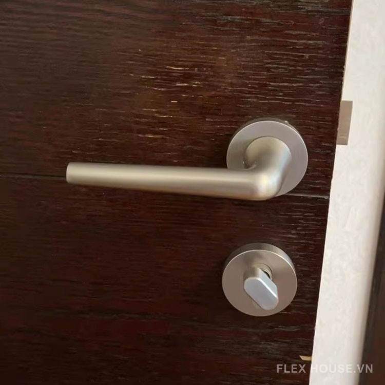 Khóa cửa phòng hợp kim kiểu Bắc Âu màu Niken KB749 16