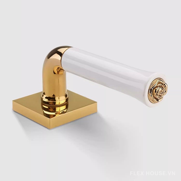 Khóa cửa tay gạt hợp kim họa tiết hoa hồng Pháp KB4188 6