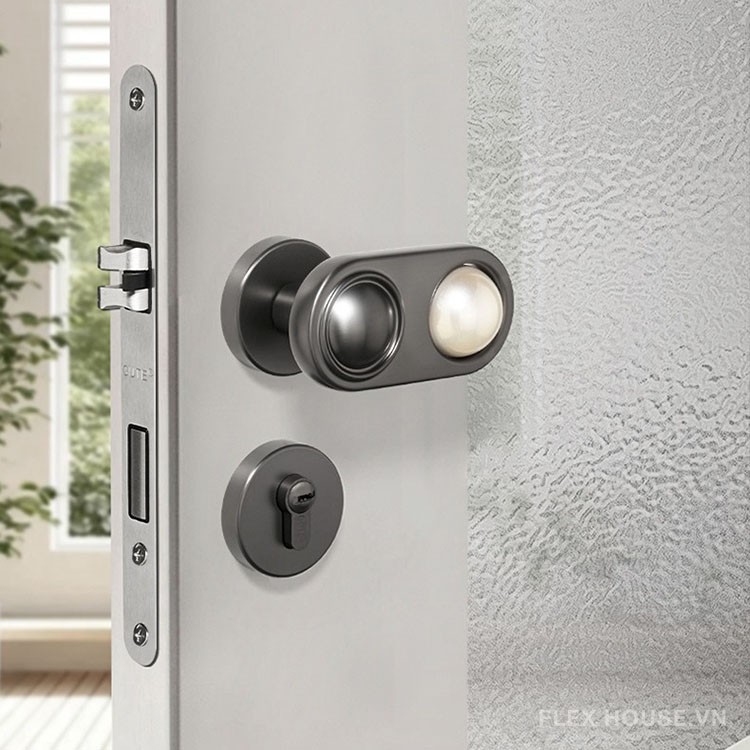 Khóa cửa tay gạt hợp kim phối ngọc trai sang trọng GT230 10