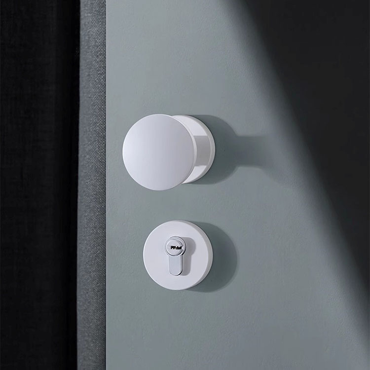 Khóa cửa tay nắm tròn hợp kim màu trắng KB425 5