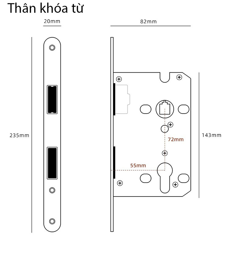 Khóa cửa tay nắm tròn hợp kim màu trắng KB425 13