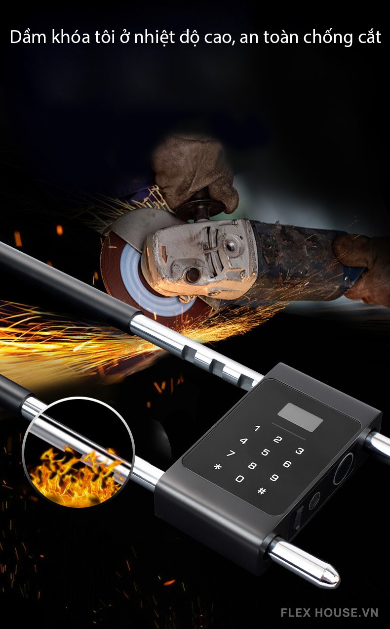 Khóa điện tử chữ U thông minh cho cửa kính YK100U 12