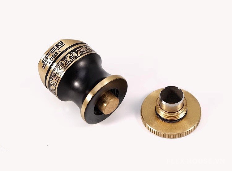 Khoan xì gà inox kèm gác điếu bằng đồng cao cấp JF23 6
