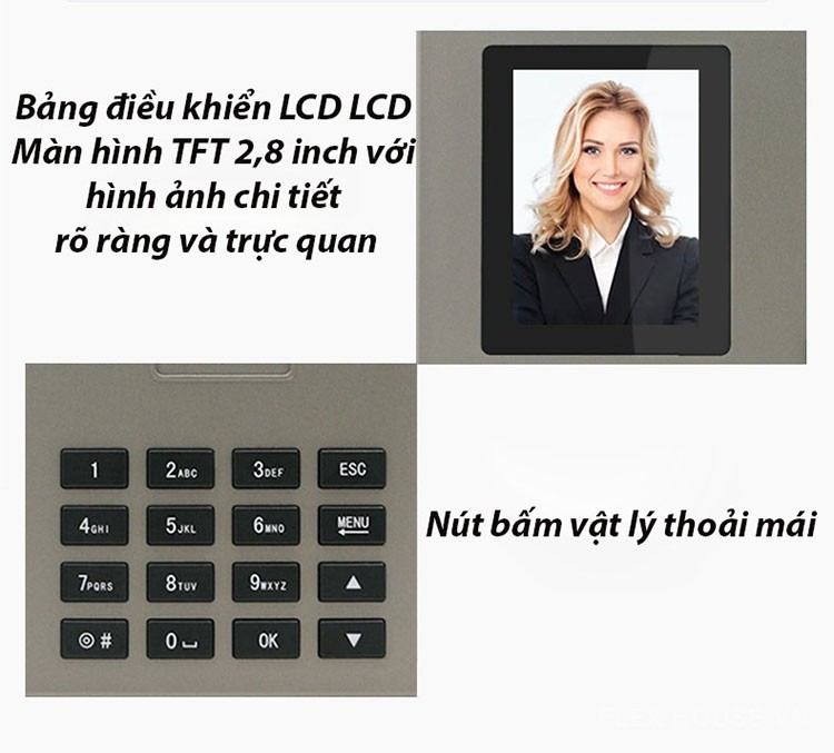 Máy chấm công bằng khuôn mặt vân tay mật khẩu YKFA03 8