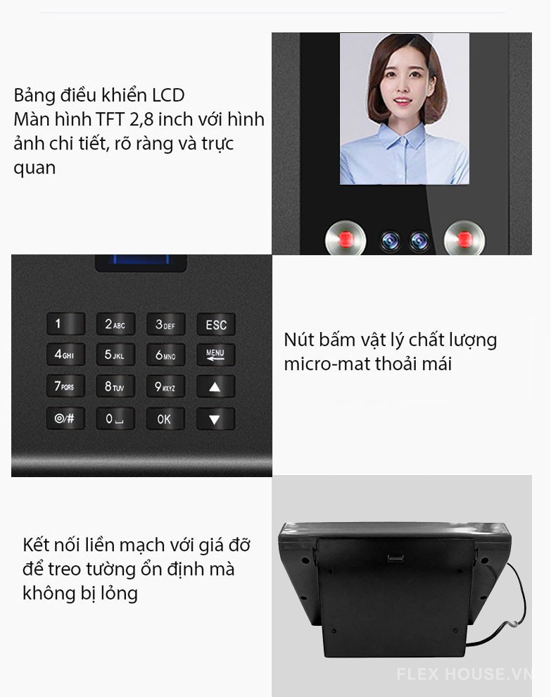 Máy chấm công nhận diện khuôn mặt YKFA01H 8