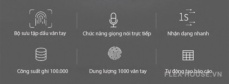 Máy chấm công nhận diện vân tay YKH1 7