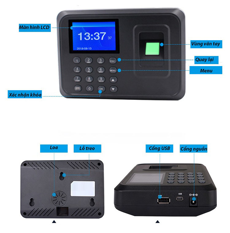 Máy chấm công vân tay thông minh giá rẻ YKF01 21