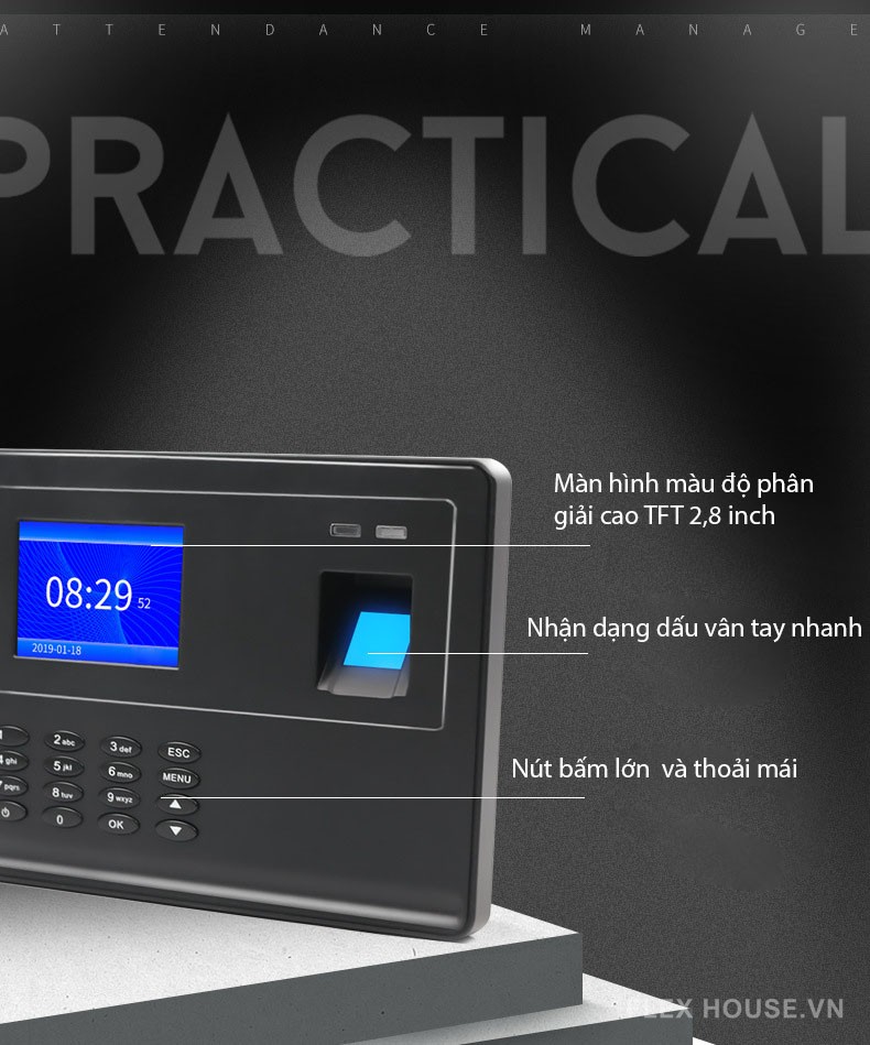 Máy chấm công vân tay YKF02 8