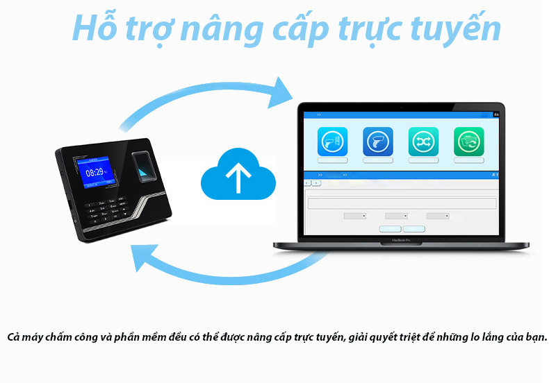 Máy chấm công vân tay kết nối Internet YKF20H 12