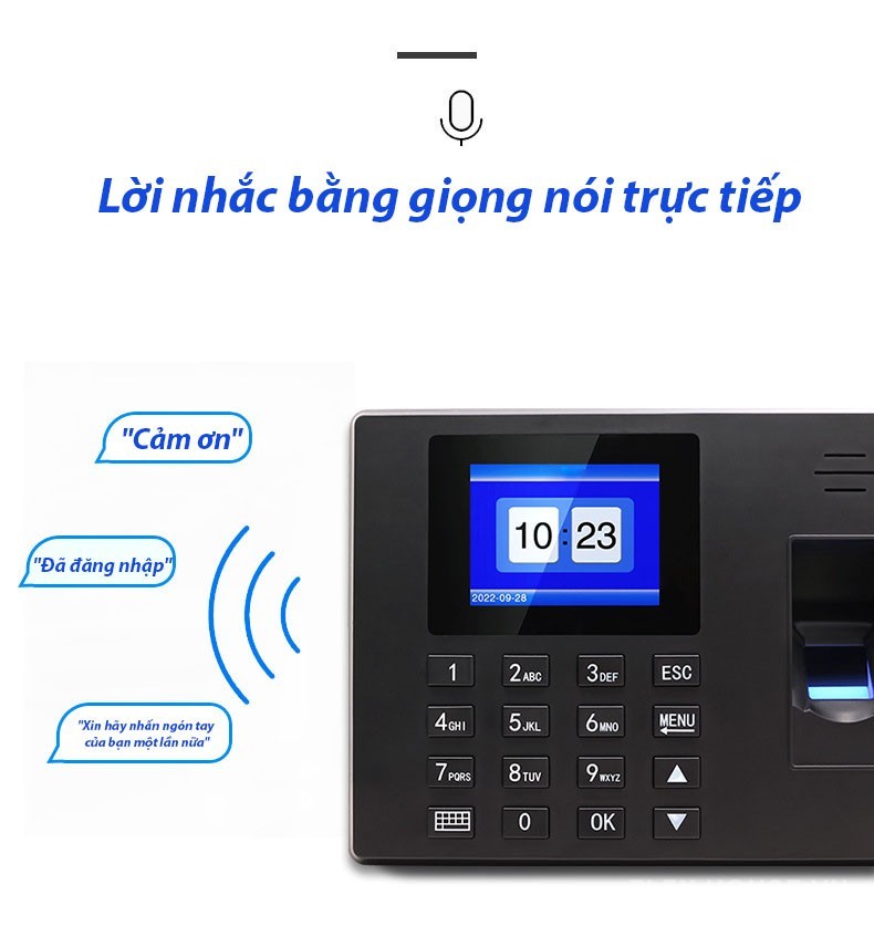 Máy chấm công vân tay mật khẩu YKF06 12