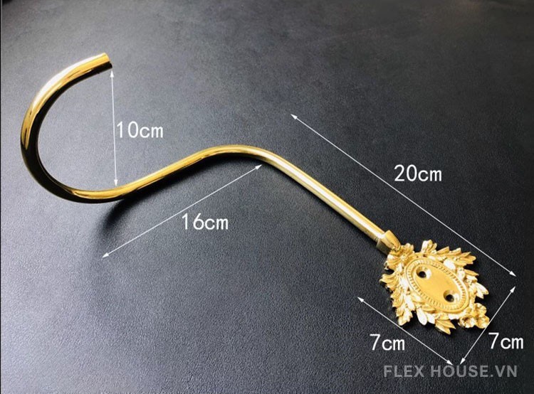 Móc cài rèm bằng đồng hình lá dương sỉ RBH638 11