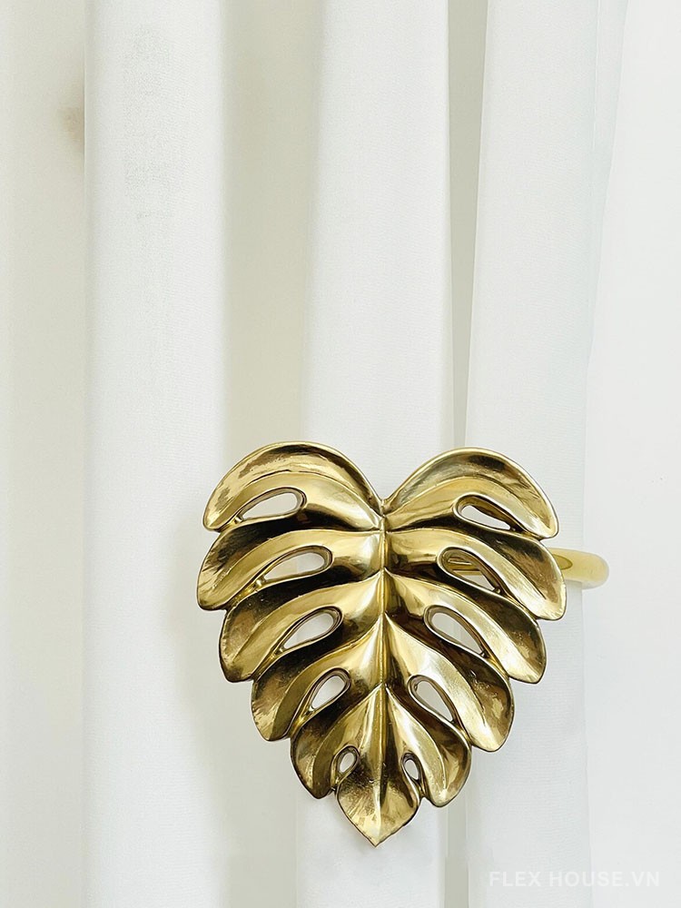 Móc vén rèm decor lá Monstera bằng đồng RBH435 10