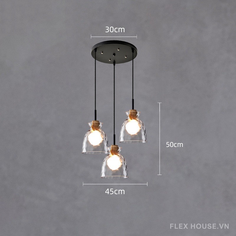 Đèn thả trần thủy tinh gợn nước sang trọng YXG001 14