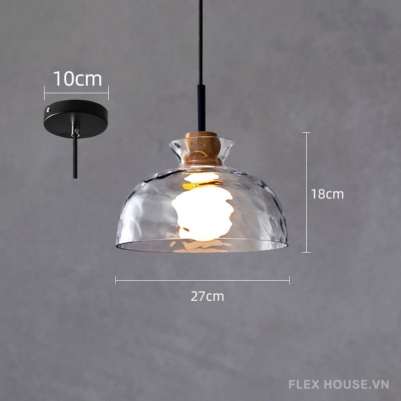 Đèn thả trần thủy tinh gợn nước sang trọng YXG001 19