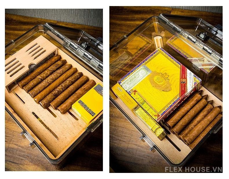 Hộp bảo quản cigar 3 tầng trong suốt tinh tế LBS1156 12