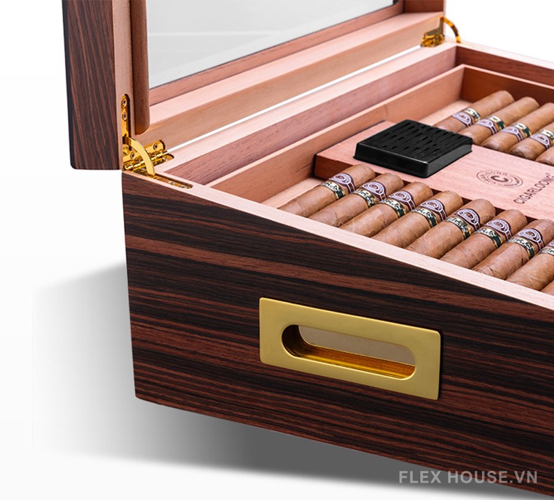 Hộp bảo quản cigar gỗ tuyết tùng dung tích lớn CGL6121 10