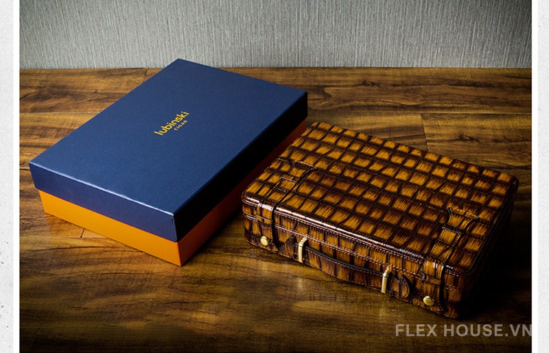 Hộp đựng cigar họa tiết da cá sấu sang trọng LBS441 13