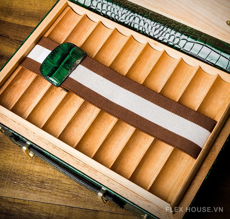 Hộp đựng cigar họa tiết da cá sấu sang trọng LBS441 11