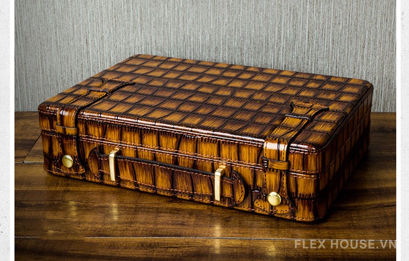 Hộp đựng cigar họa tiết da cá sấu sang trọng LBS441 5