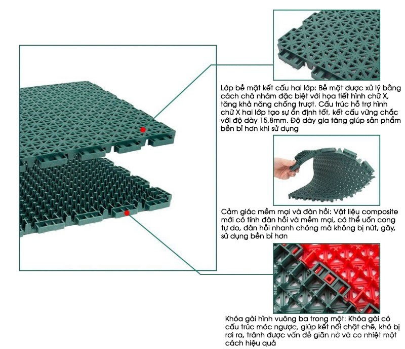 Thảm sân bóng rổ sân chơi lắp ghép ngoài trời TQ35YD4 11