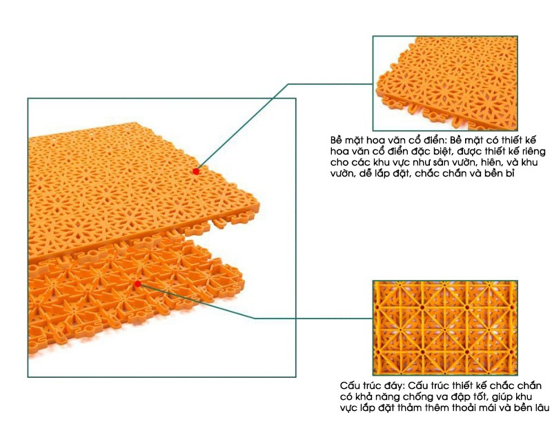Thảm sân bóng rổ sân pickeball bằng nhựa PP TPYD2 13