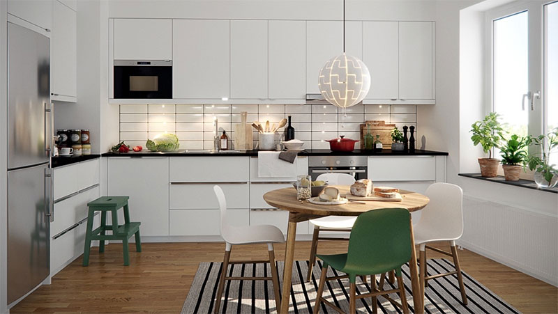 thiết kế bếp phong cách Bắc Âu