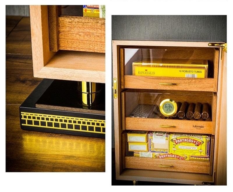 Tủ cigar 3 tầng hình vẽ Cuba nghệ thuật LBS8006 12