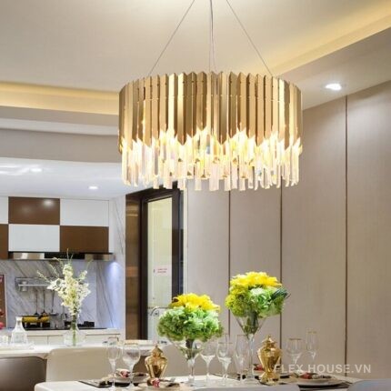 Đèn chùm pha lê khung thép sang trọng SND552