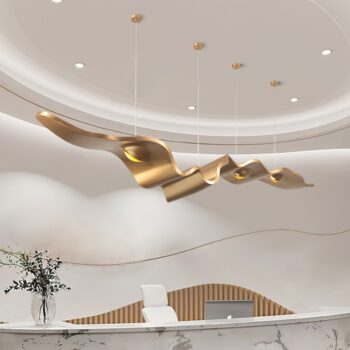 Đèn thả decor bằng nhôm kiểu dáng uốn lượn DM9968 - bìa