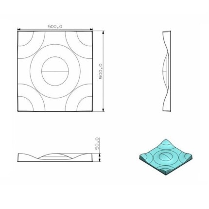 Tấm tiêu âm trang trí hoa văn 3D Sea sóng biển GDSEA