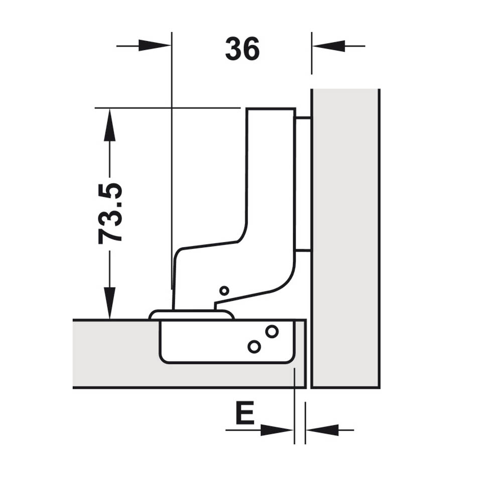 Bản lề trùm nửa Metalla Hafele 493.03 3