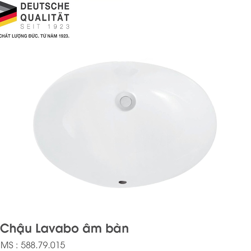 Chậu sứ Lavabo âm bàn Sapporo 570 Hafele 588.79.015 6