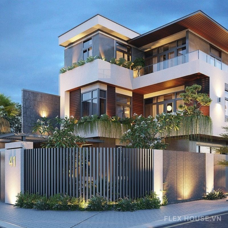 Cổng và hàng rào biệt thự đẹp sang