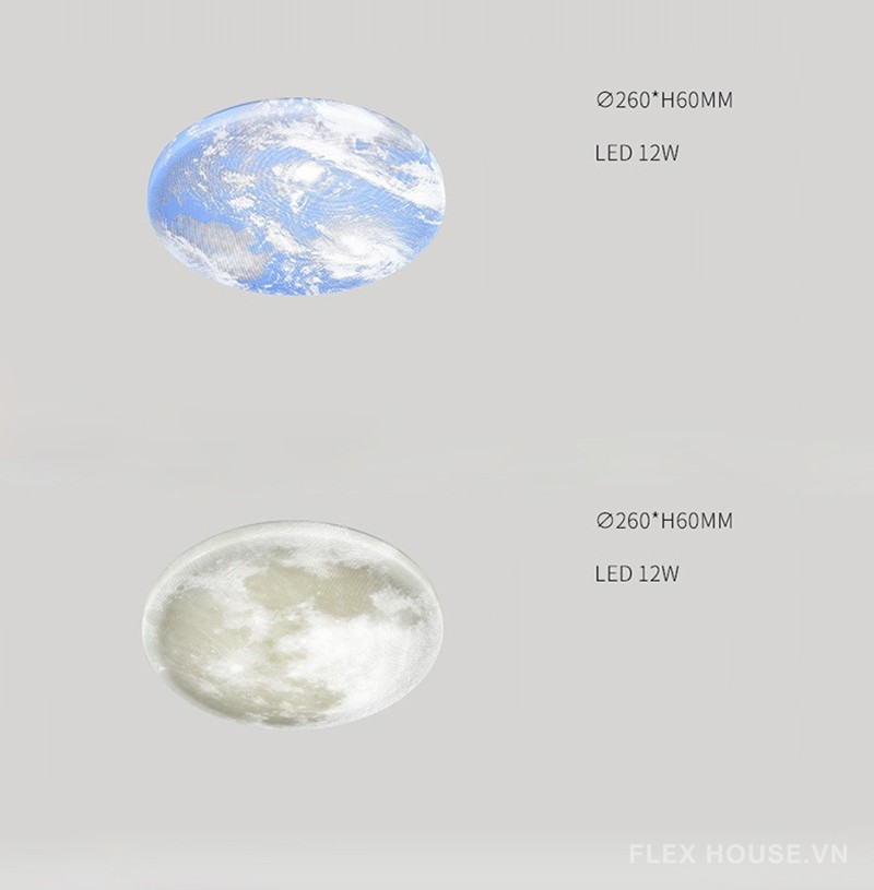 Đèn Led ốp trần Earth and Moon NVC159 12